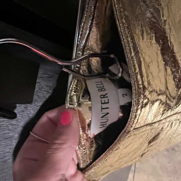 HUNTER BELL Gold Mini Skirt - Picture 2 of 2